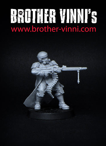 Veteran chaingunner sci-fi wargame miniature