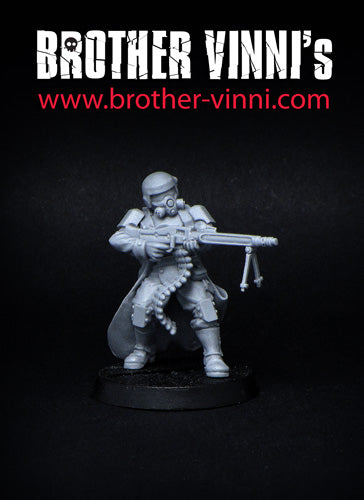 Veteran chaingunner sci-fi wargame miniature