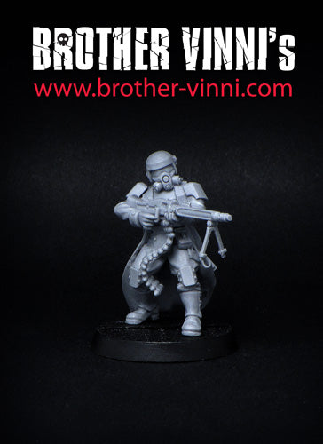 Veteran chaingunner sci-fi wargame miniature