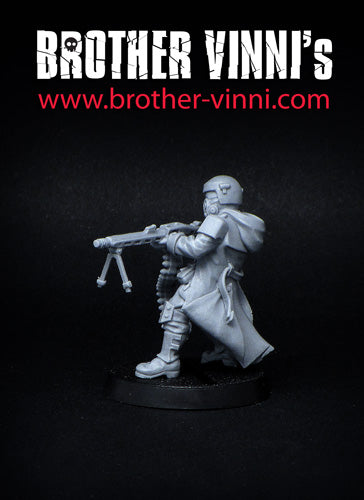 Veteran chaingunner sci-fi wargame miniature