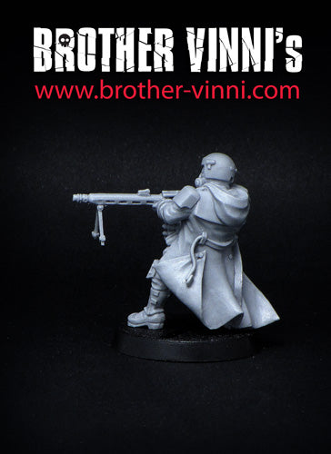 Veteran chaingunner sci-fi wargame miniature