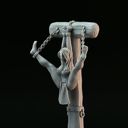 Slave Girl on pillory, sacrifice, punishment miniature #26